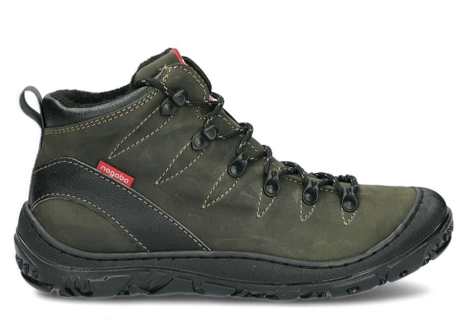 Buty Damskie Nagaba Skorzane | Trzewik Trekkingowy Nagaba 240 Crazy Skorzany Khaki