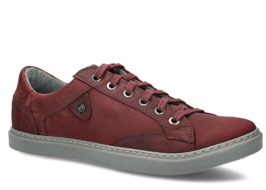 Buty Meskie Nagaba Skorzane | Polbut Meski Nagaba 434 Crazy Skorzany Bordo