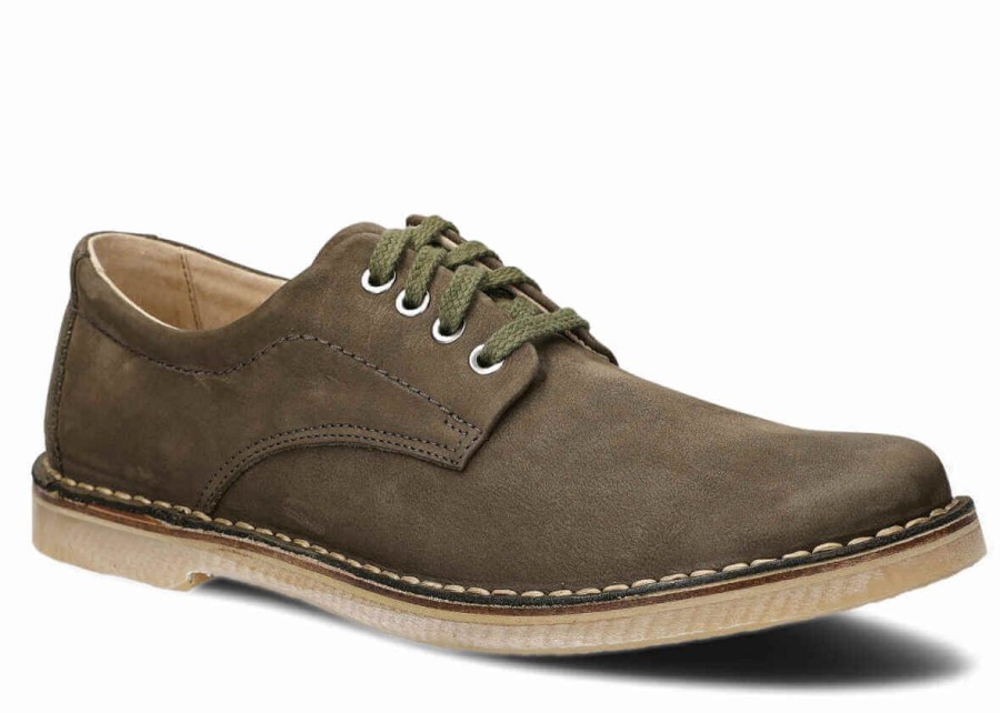 Buty Meskie Nagaba Skorzane | Polbut Meski Nagaba 093 Samuel Skorzany Khaki