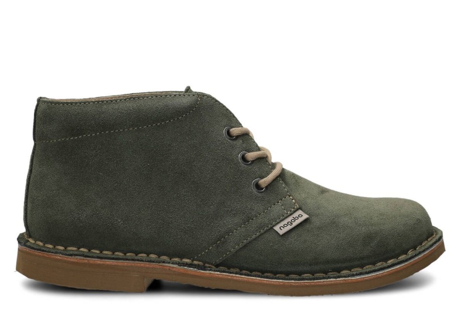 Buty Meskie Nagaba Skorzane | Trzewik Meski Nagaba 075 Welur Skorzany Khaki