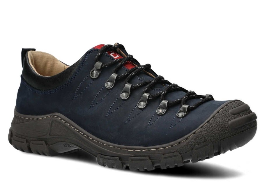 Buty Meskie Nagaba Skorzane | Polbut Trekkingowy Meski Nagaba 444 Crazy Skorzany Granat