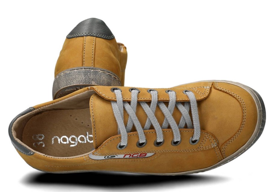 Buty Damskie Nagaba Skorzane | Polbut Nagaba 260 Samuel Skorzany Zolty