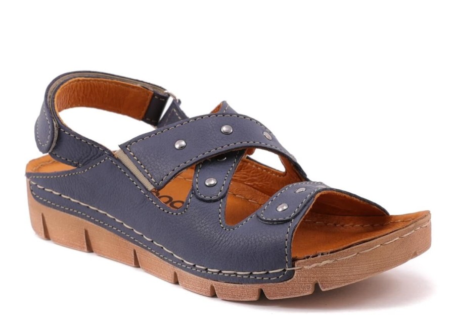 Buty Damskie Nagaba Skorzane | Sandaly Damskie Nagaba 305 Rustic Skorzany Granat