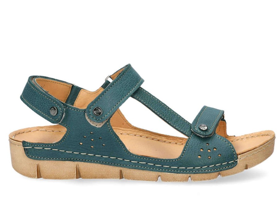 Buty Damskie Nagaba Skorzane | Sandaly Damskie Nagaba 306 Rustic Skorzany Zielony