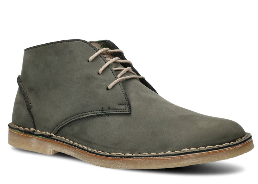 Buty Meskie Vegan Zimowe | Trzewik Meski Nagaba 422 Nubuk Vegan Khaki