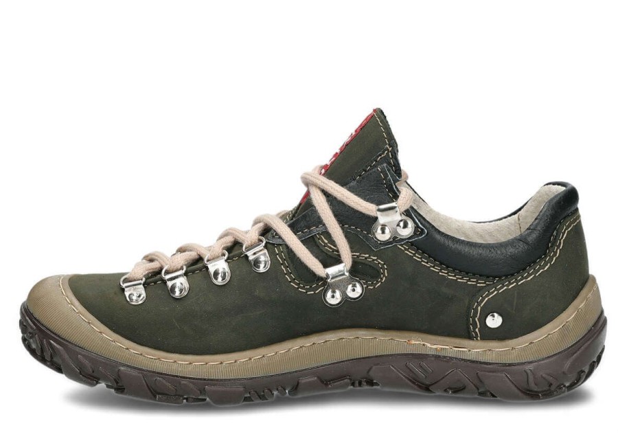 Buty Damskie Nagaba Skorzane | Polbut Trekkingowy Nagaba 054 Crazy Skorzany Khaki