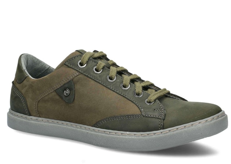 Buty Meskie Nagaba Skorzane | Polbut Meski Nagaba 434 Welur Skorzany Khaki