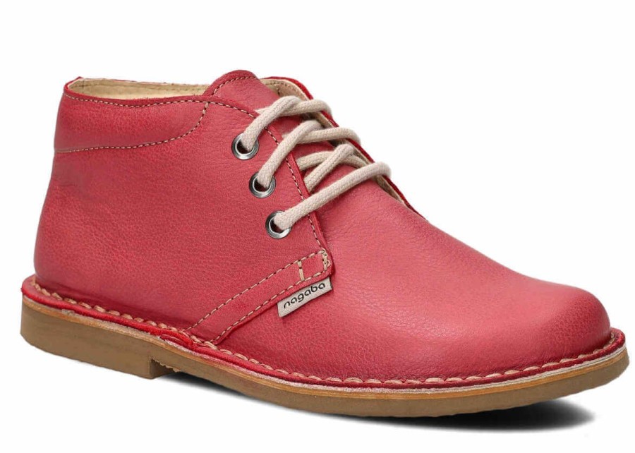 Buty Meskie Nagaba Skorzane | Trzewik Meski Nagaba 075 Rustic Skorzany Czerwony