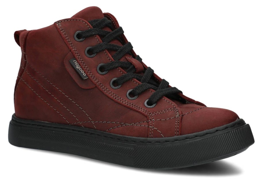 Buty Damskie Nagaba Skorzane | Trzewik Nagaba 252 Crazy Skorzany Bordo