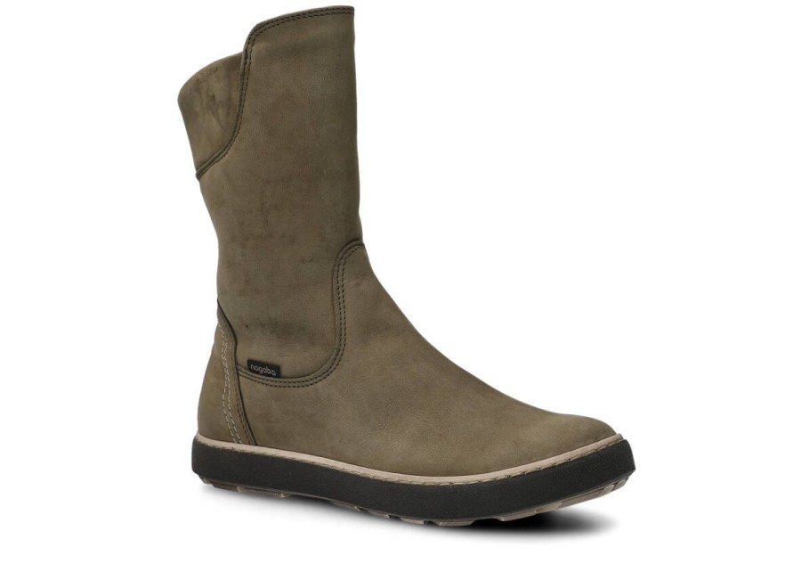 Buty Damskie Nagaba Skorzane | Trzewik Damski Nagaba 051 Samuel Skorzany Khaki