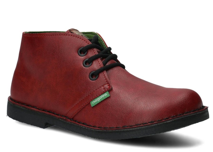 Buty Damskie Vegan Zimowe | Trzewik Nagaba 082 Cross Vegan Czerwony