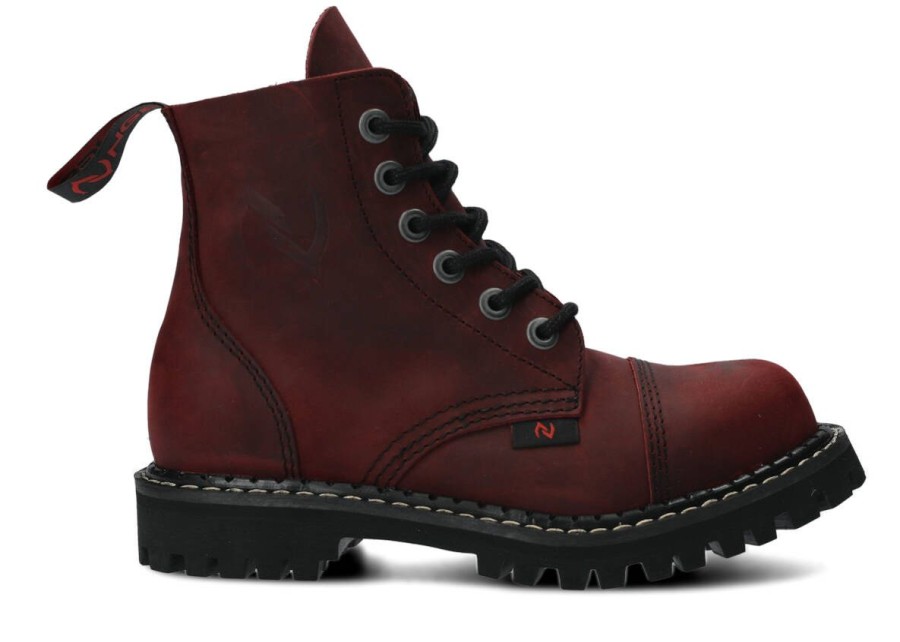 Buty Damskie Nagaba Skorzane | Glany Nagaba 6H Crazy Skorzany Bordo