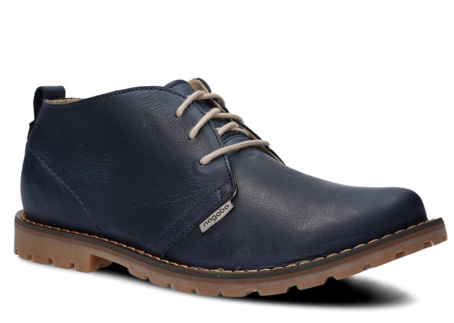 Buty Meskie Nagaba | Trzewik Meski Nagaba 407 Rustic Skorzany Granat