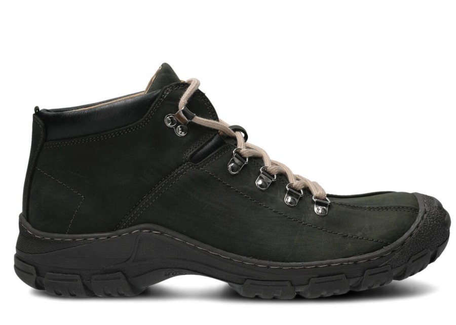 Buty Meskie Nagaba Skorzane | Trzewik Trekkingowy Meski Nagaba 456 Crazy Skorzany Khaki