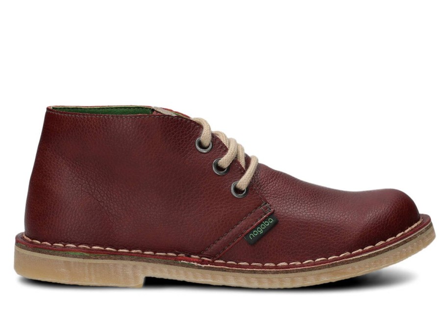 Buty Damskie Vegan Zimowe | Trzewik Nagaba 082 Grain Vegan Bordo