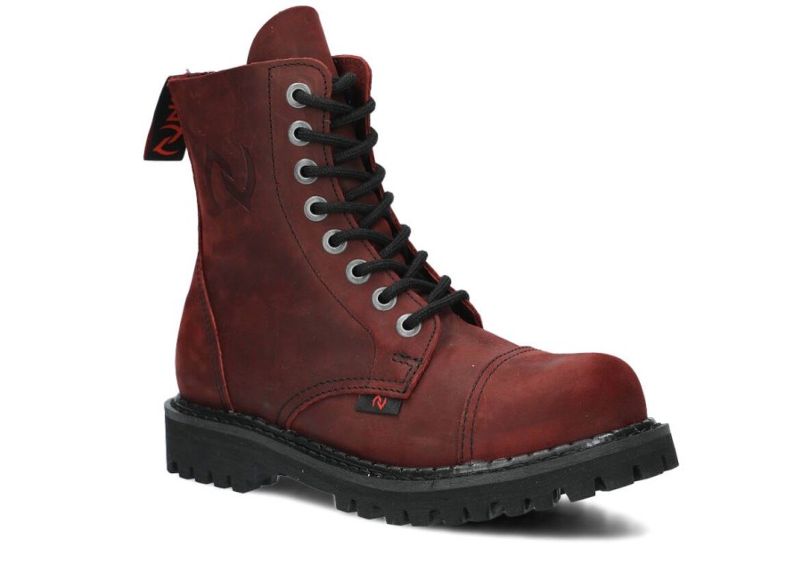 Buty Damskie Nagaba Skorzane | Glany Nagaba 8H Crazy Skorzany Bordo