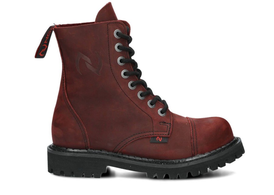 Buty Damskie Nagaba Skorzane | Glany Nagaba 8H Crazy Skorzany Bordo