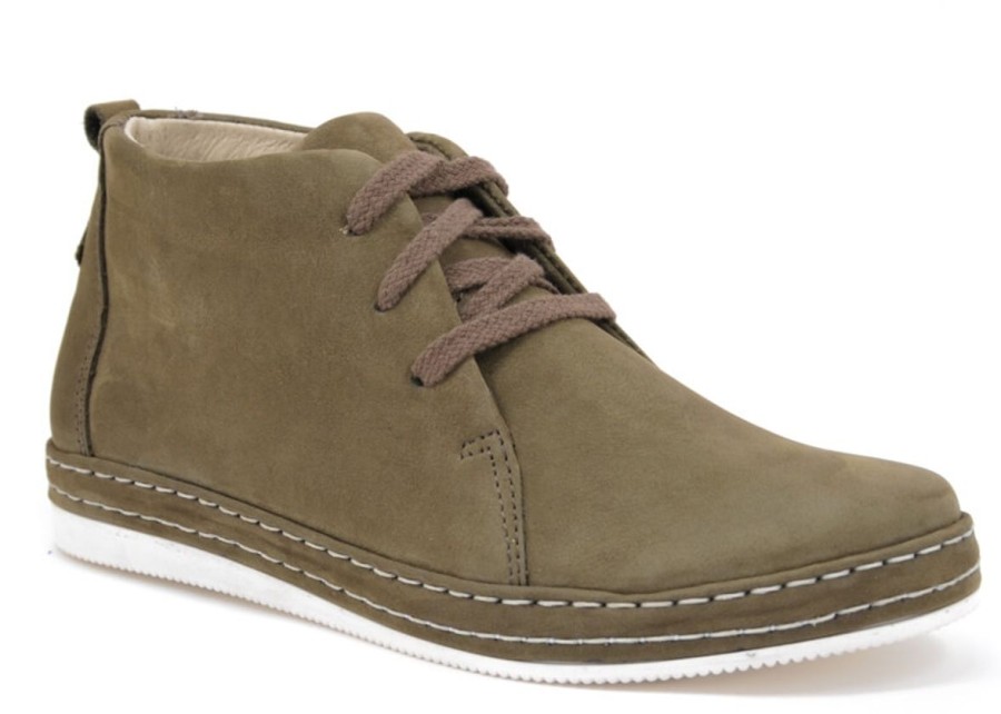 Buty Damskie Nagaba Skorzane | Trzewik Nagaba 383 Samuel Skorzany Khaki