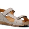 Buty Damskie Nagaba Skorzane | Sandal Damski Nagaba 306 Rustic Skorzany Jasny Popiel