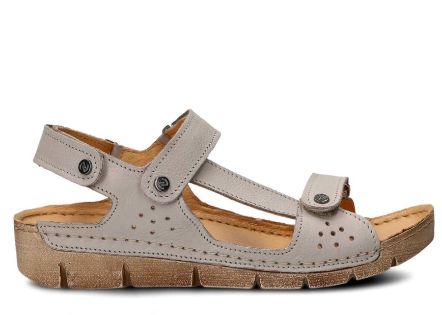 Buty Damskie Nagaba Skorzane | Sandal Damski Nagaba 306 Rustic Skorzany Jasny Popiel