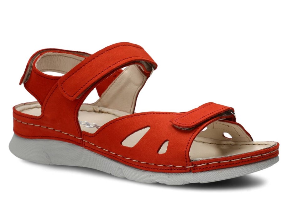 Buty Damskie Nagaba Skorzane | Sandaly Damskie Nagaba 102 Campari Skorzany Makowy