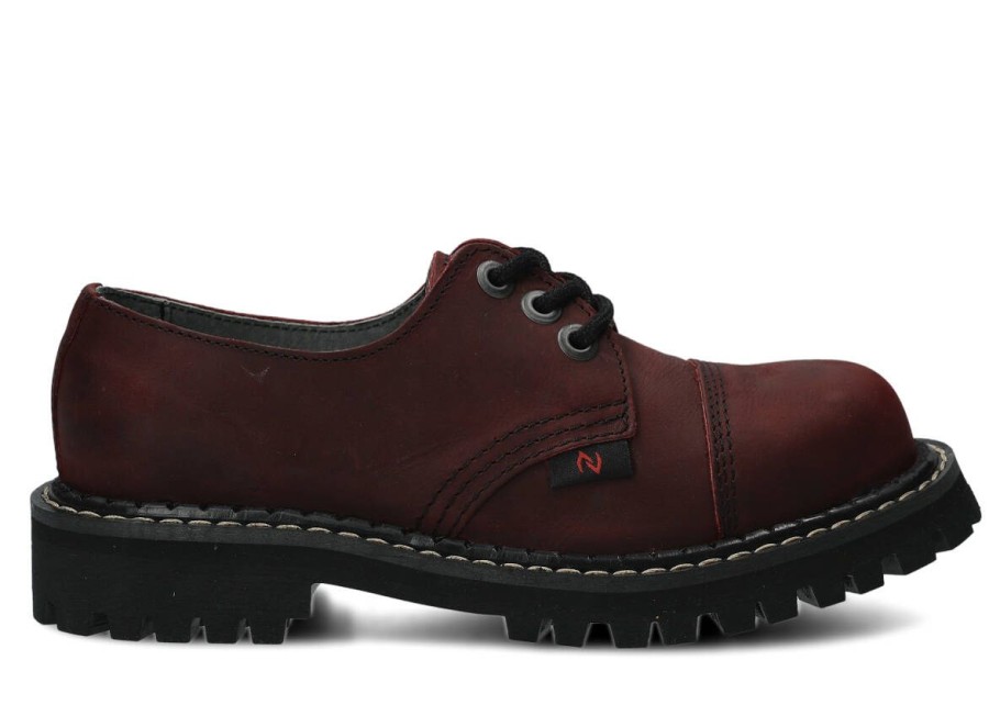 Buty Damskie Nagaba Skorzane | Glany Nagaba 3H Crazy Skorzany Bordo