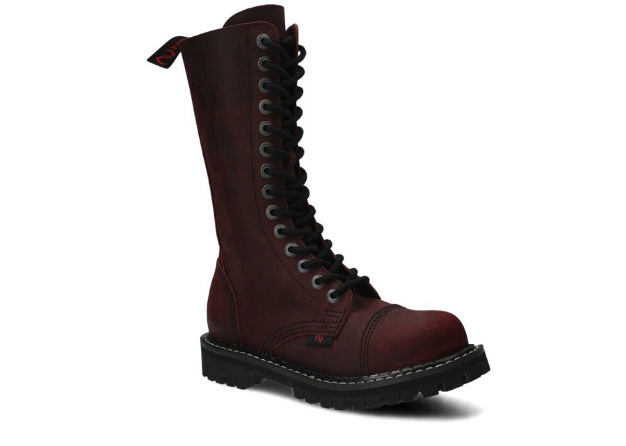 Buty Damskie Nagaba Skorzane | Glany Nagaba 14H Crazy Skorzany Bordo