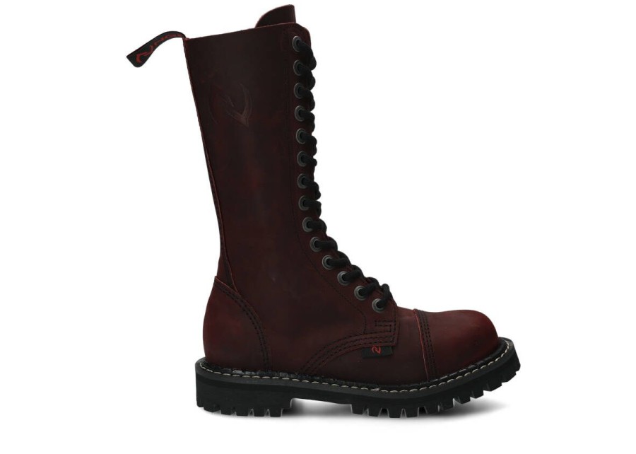 Buty Damskie Nagaba Skorzane | Glany Nagaba 14H Crazy Skorzany Bordo