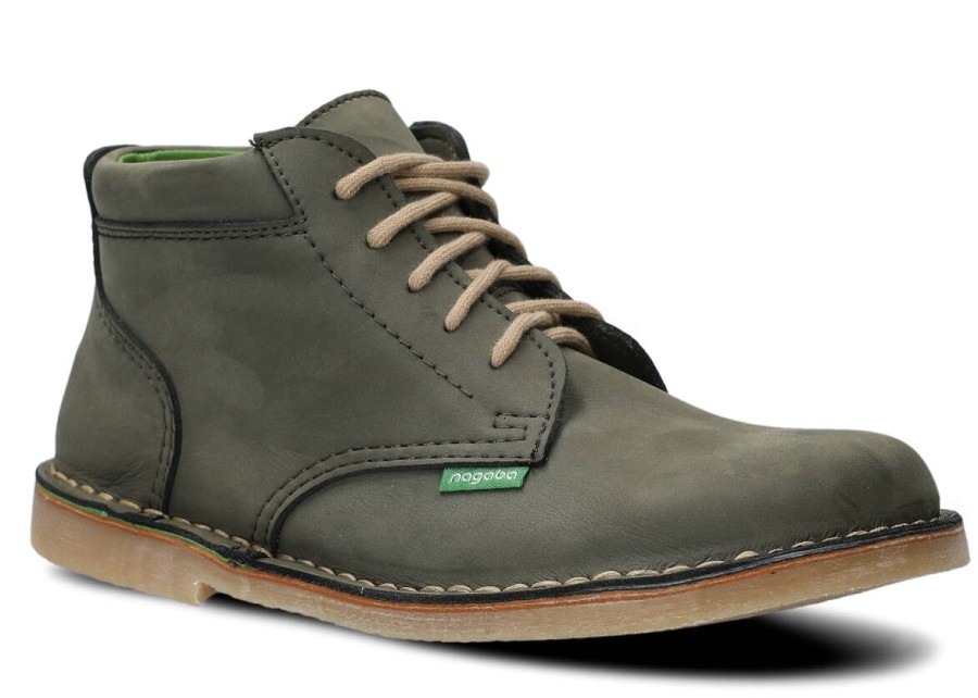 Buty Meskie Vegan | Trzewik Meski Nagaba 076 Nubuk Vegan Khaki