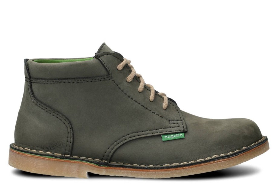 Buty Meskie Vegan | Trzewik Meski Nagaba 076 Nubuk Vegan Khaki